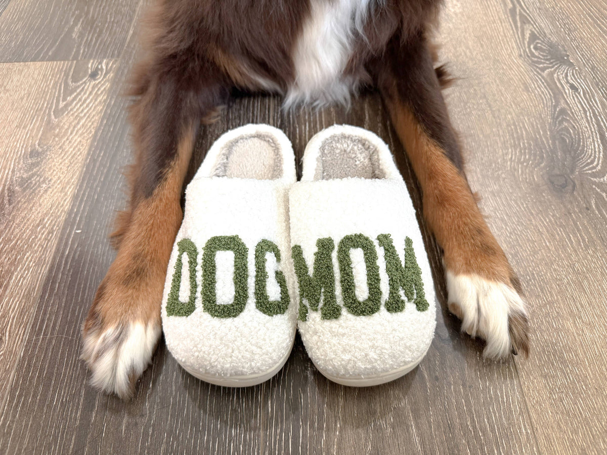 Dog Mom Slippers - Green