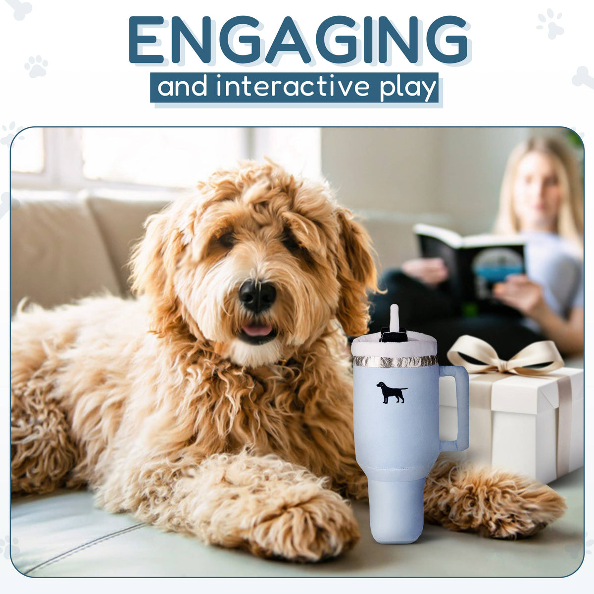 Pup Cup Tumbler Dog Toy- Plush & Squeaky Dog Toy Gifts