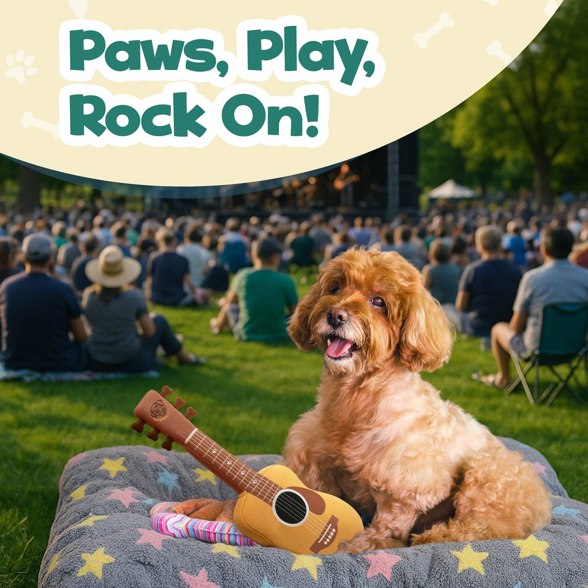 Guitar Dog Toy – Plush & Crinkle, Fun Dog Gift for Christmas