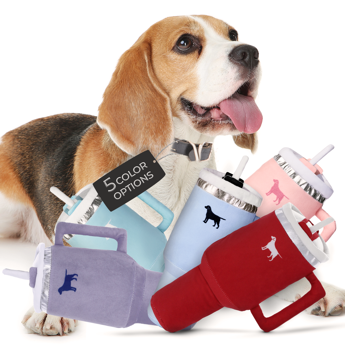 Pup Cup Tumbler Dog Toy- Plush & Squeaky Dog Toy Gifts